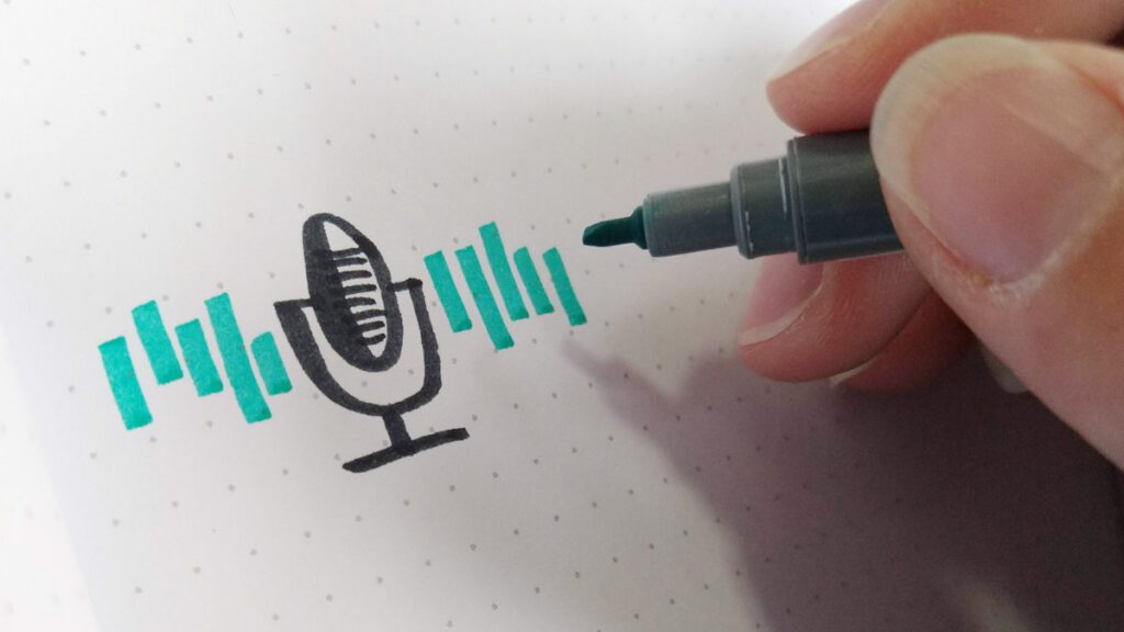 Podcast Icon als Sketchnote Symbol.