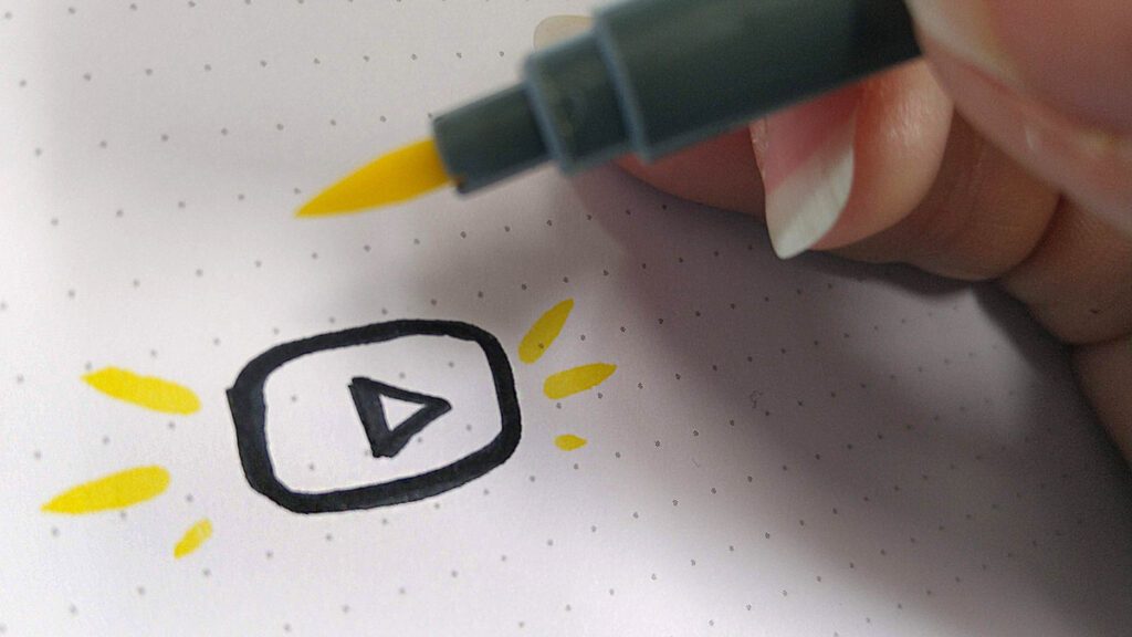 Das Icon von YouTube als kleines Sketchnote Symbol