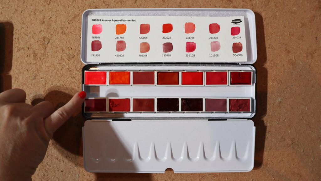 Ein Ethical Style prämiertes Produkt: Der Kremer Pigmente Aquarellkarten "Rot"