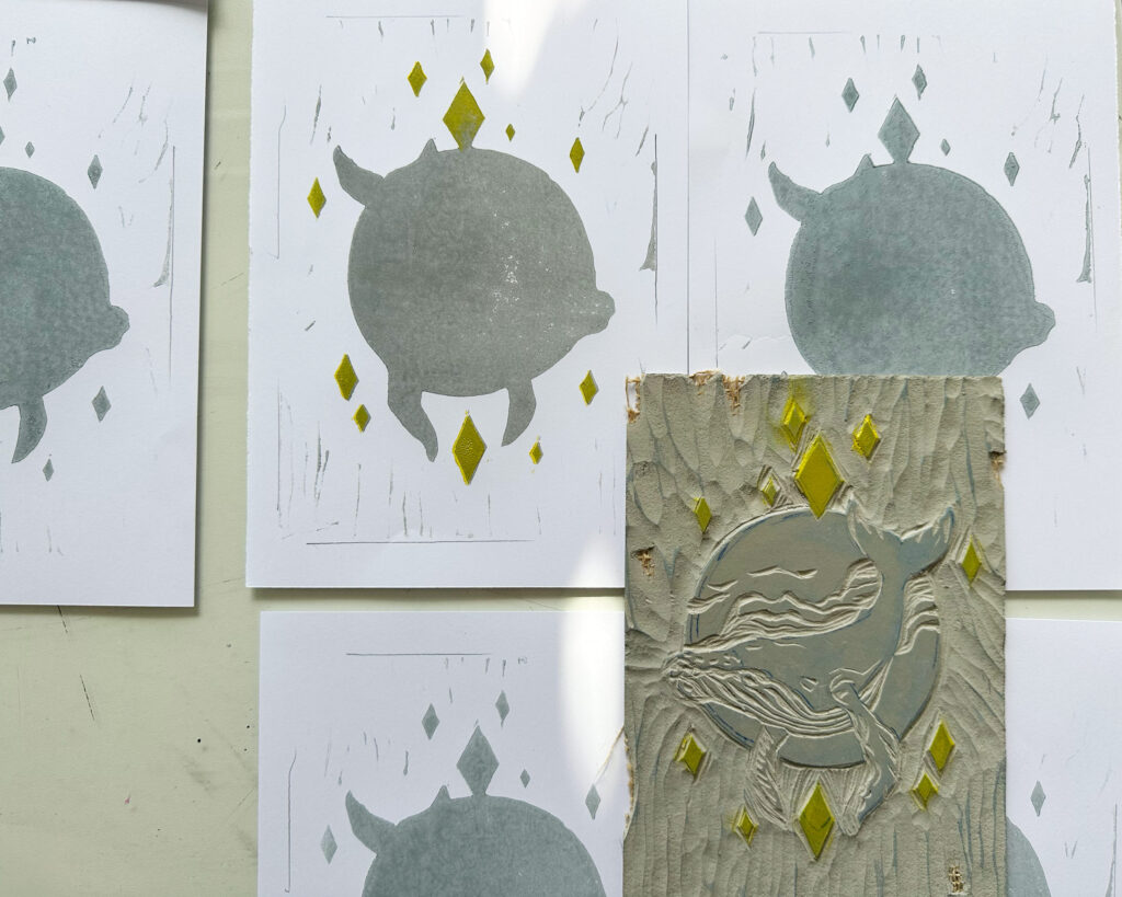 Zweite Farbe für die Sterne rund um den Wal.